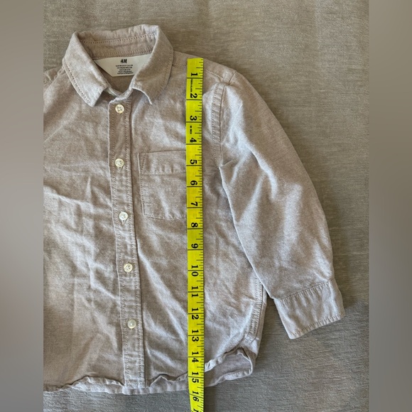 H&M Kids Beige Button-Up Oxford Shirt | 3T | 100% Cotton - Picture 9 of 9